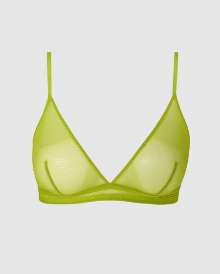 Soutien gorge triangle en matières recyclées | vert "mesh triangle bralette - matcha"