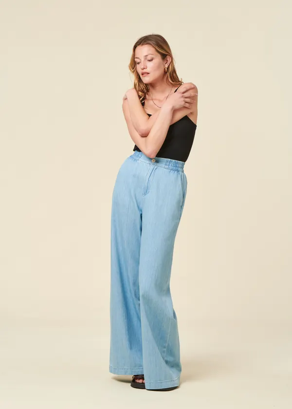 Pantalon en lin | bleu "lilian - alabama super light", Kings of Indigo