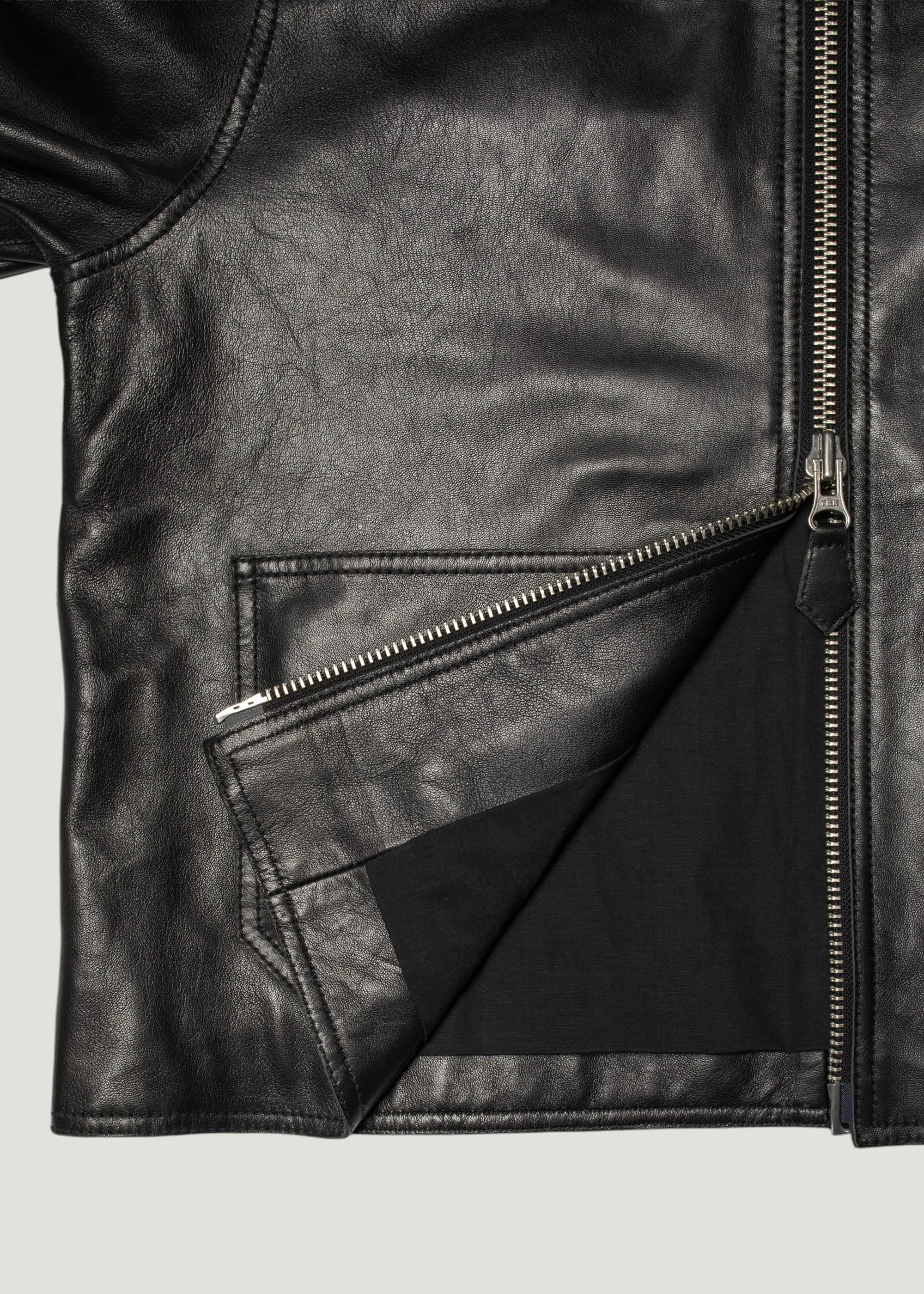 Veste en cuir tannage semi végétal | noir "anja zip jacket leather - black", Nudie Jeans, photo 4