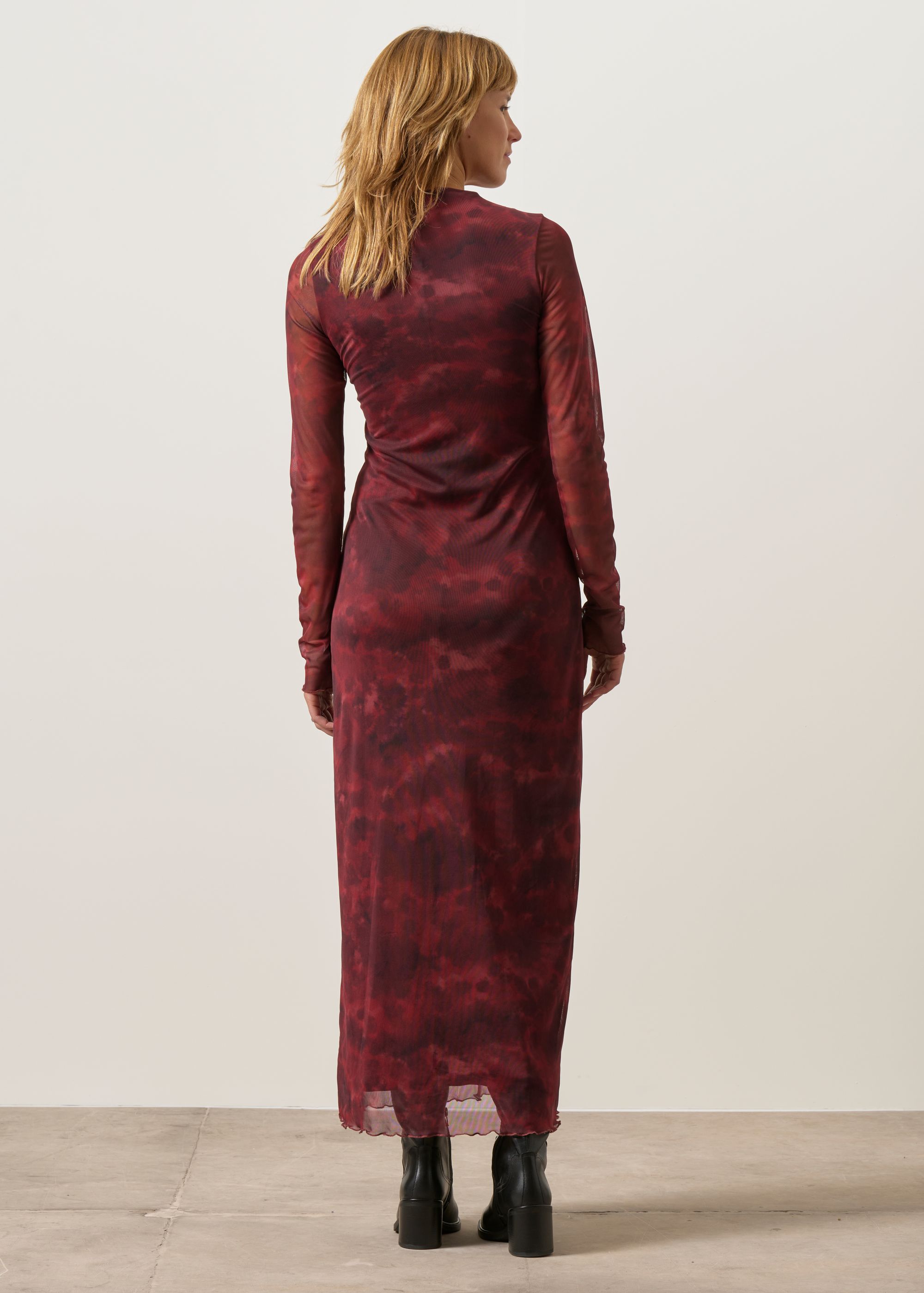 Robe en coton biologique et polyester recyclé | rouge "Zaldi - carmine curl", Jan'n June, photo 4
