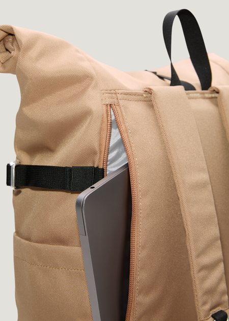 Sac à dos 23l en matière recyclée | beige "Icon rolltop backpack 14" - beige", Sandqvist, photo 6