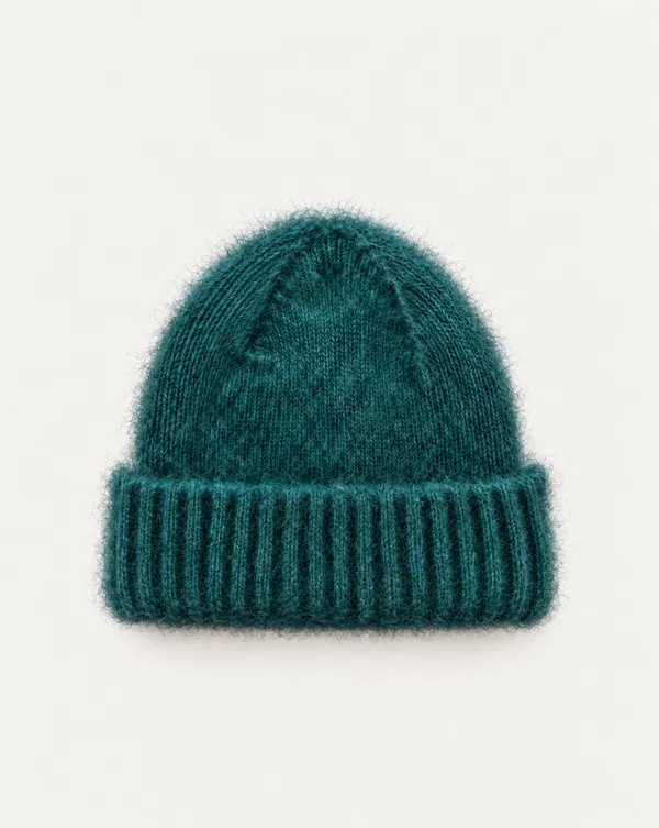 Bonnet en mohair certifié | vert émeraude "nina", WeDressFair