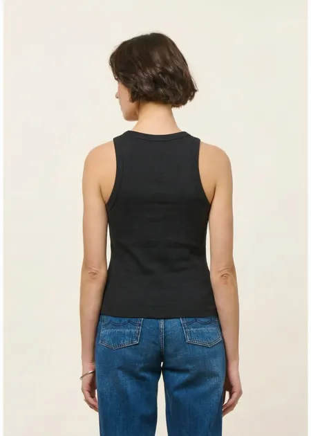 Débardeur côtelé en coton bio | noir, WeDressFair, photo 4
