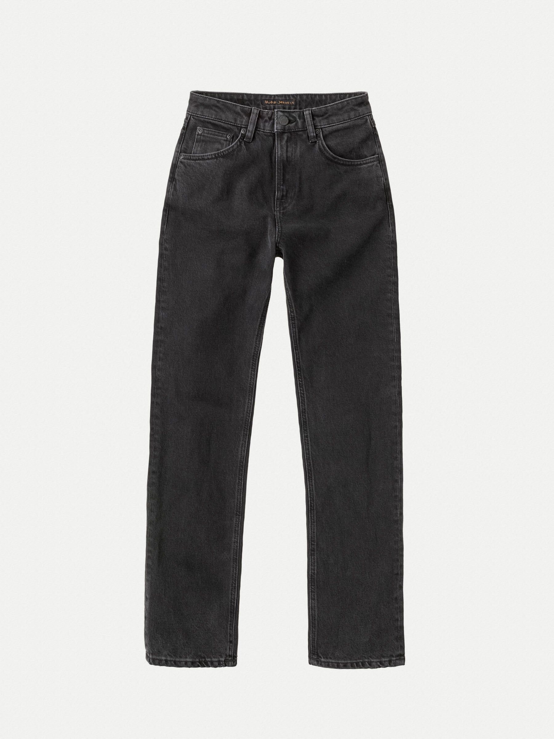 Jean droit noir en coton bio et tencel - straight sally black sand, Nudie Jeans, photo 6