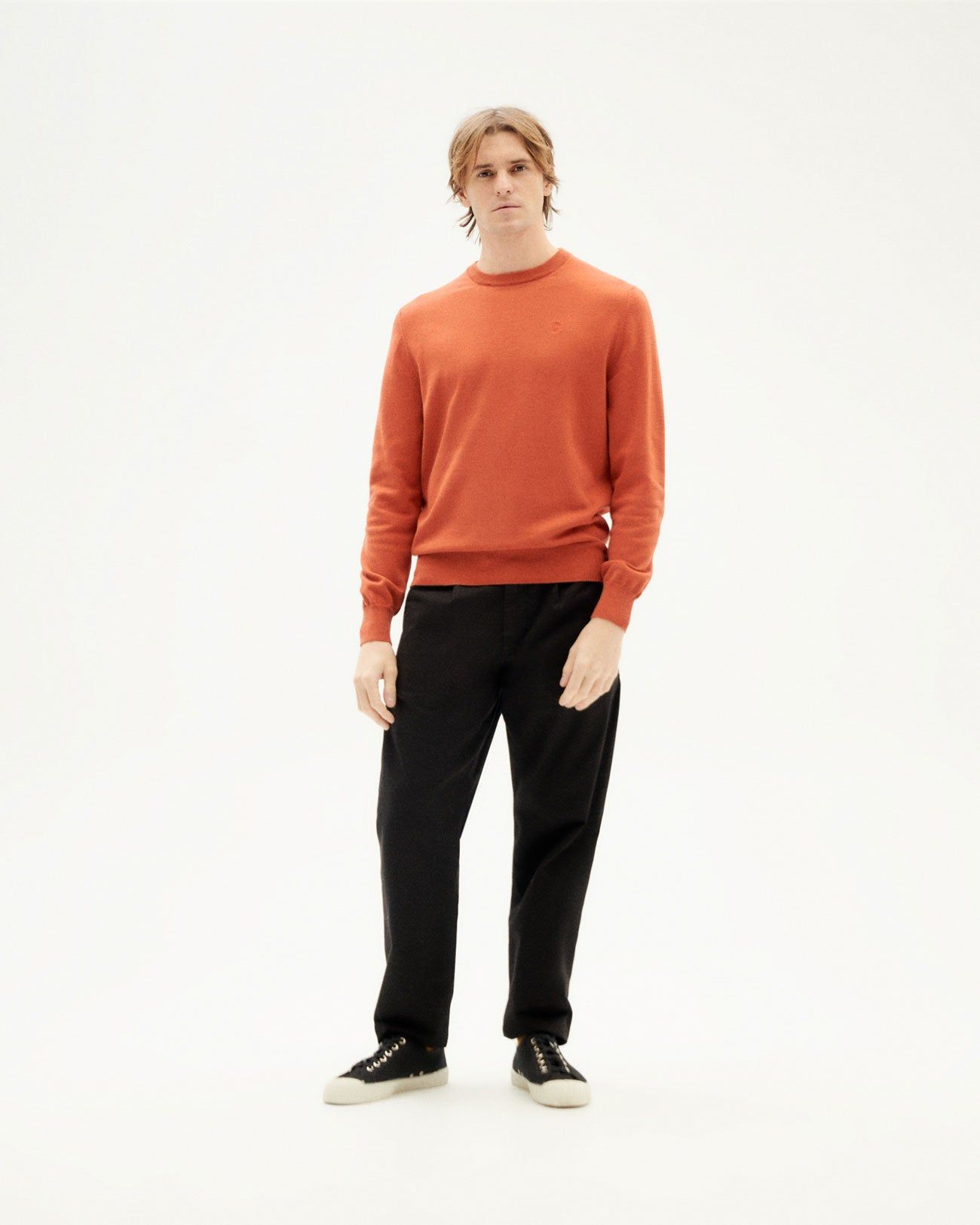 Pull orange en coton bio - burn orlando knit sweater, Thinking Mu, photo 3