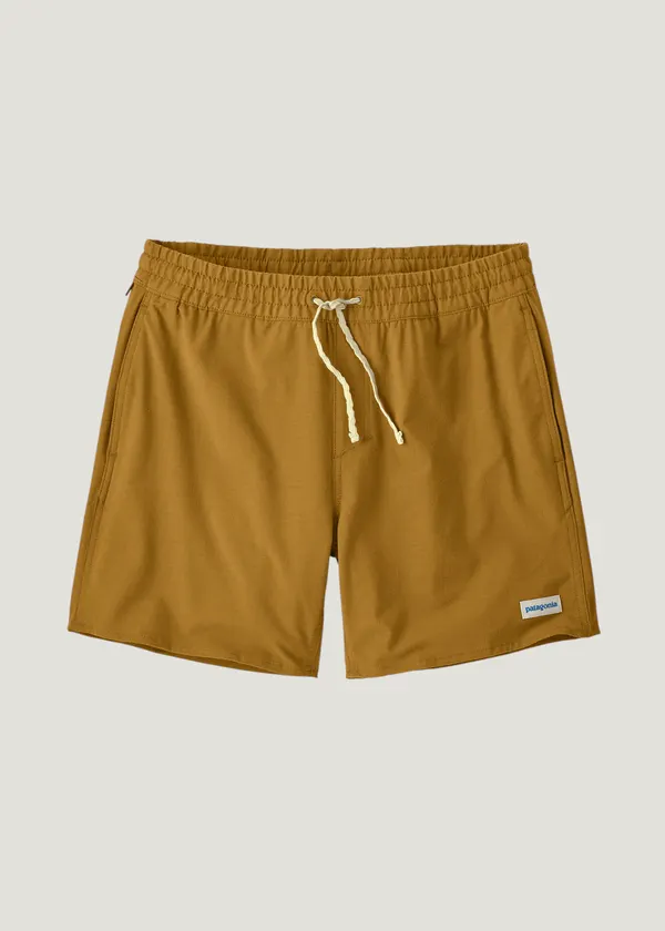 Short de bain en polyester recyclé et coton bio | camel "home waters volley shorts - 16 in.", Patagonia