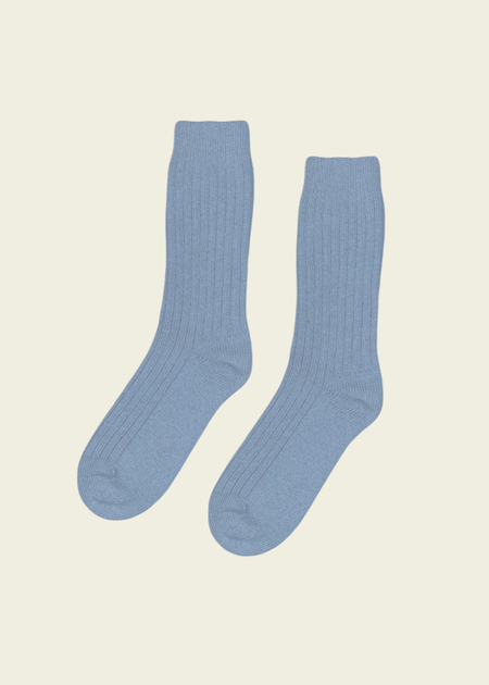 Chaussettes en laine mérinos recyclée | bleu clair "stone blue"