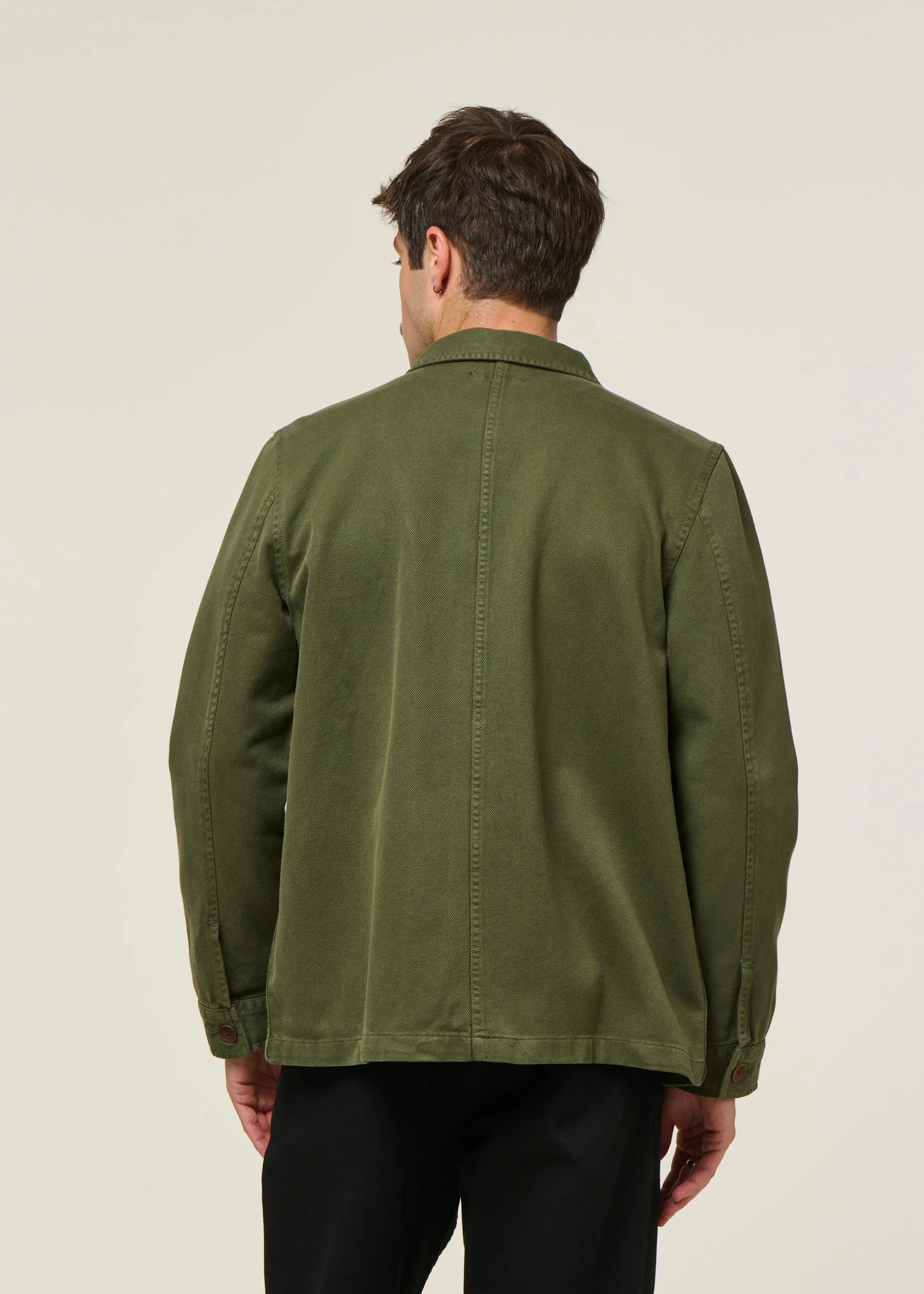 Veste workwear kaki en coton bio | vert "barney worker jacket olive", Nudie Jeans, photo 5