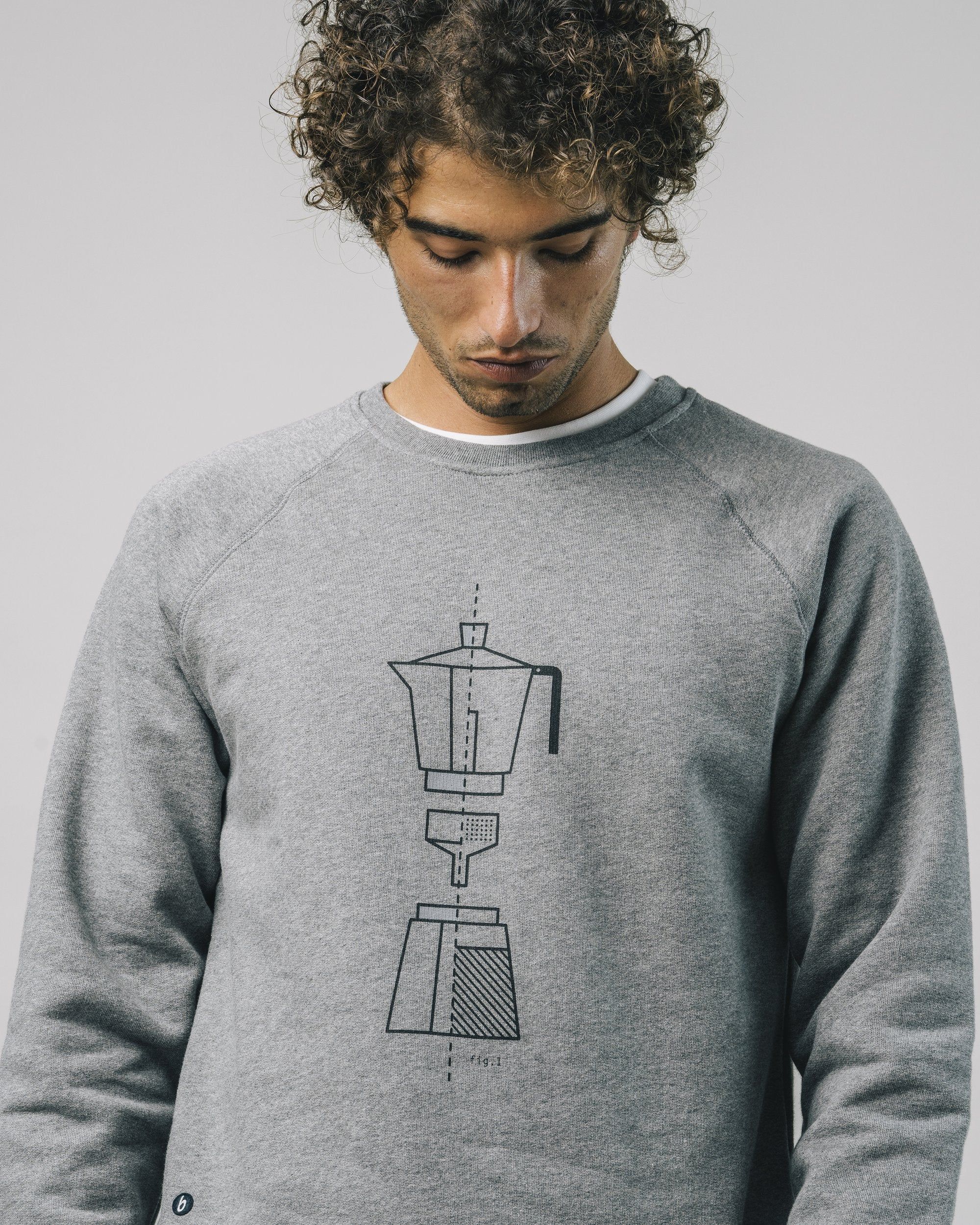 Sweat gris à imprimé en coton bio - how to moka, Brava Fabrics, photo 1
