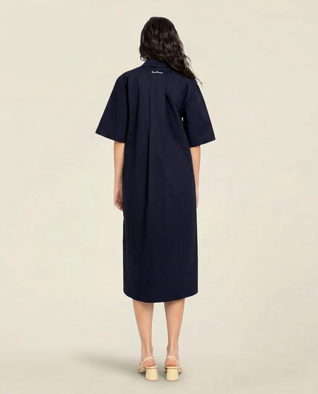 Langes Kleid aus Bio-Baumwolle | Marineblau "medes - navy", Loreak Mendian, Foto 4
