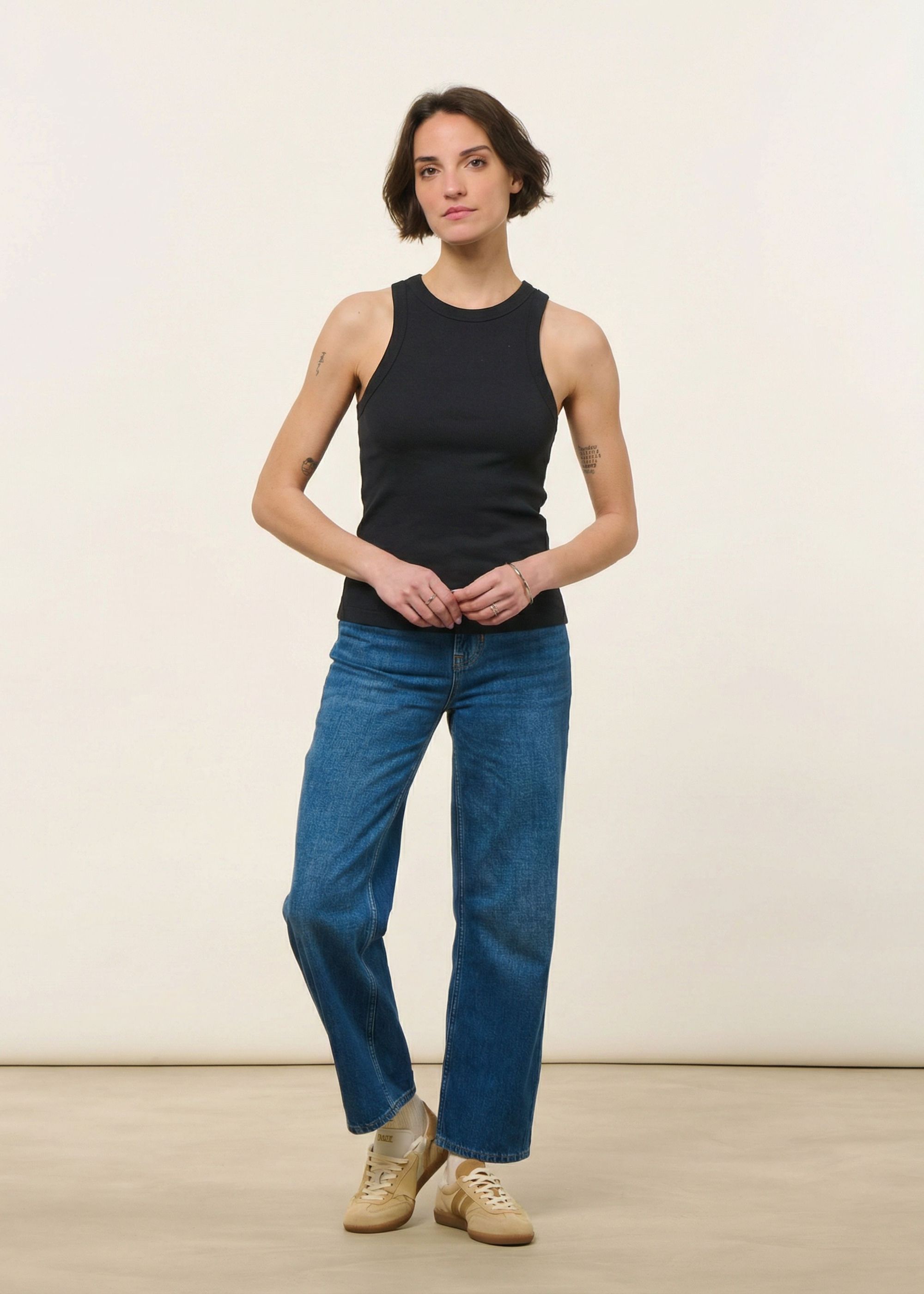 Débardeur côtelé en coton bio | noir, WeDressFair, photo 3