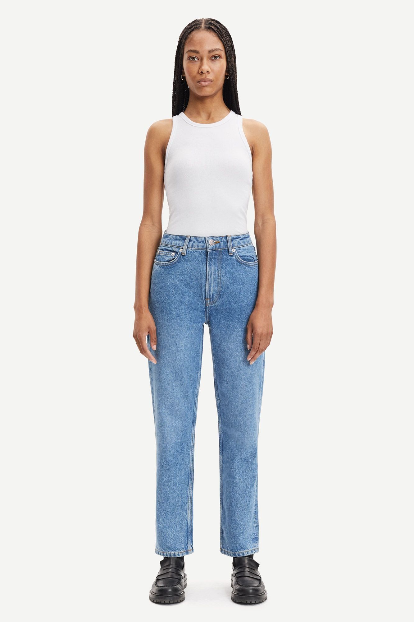 Jean droit en tencel, coton bio et recyclé | bleu clair "marianne jeans mid blue", Samsoe Samsoe, photo 5