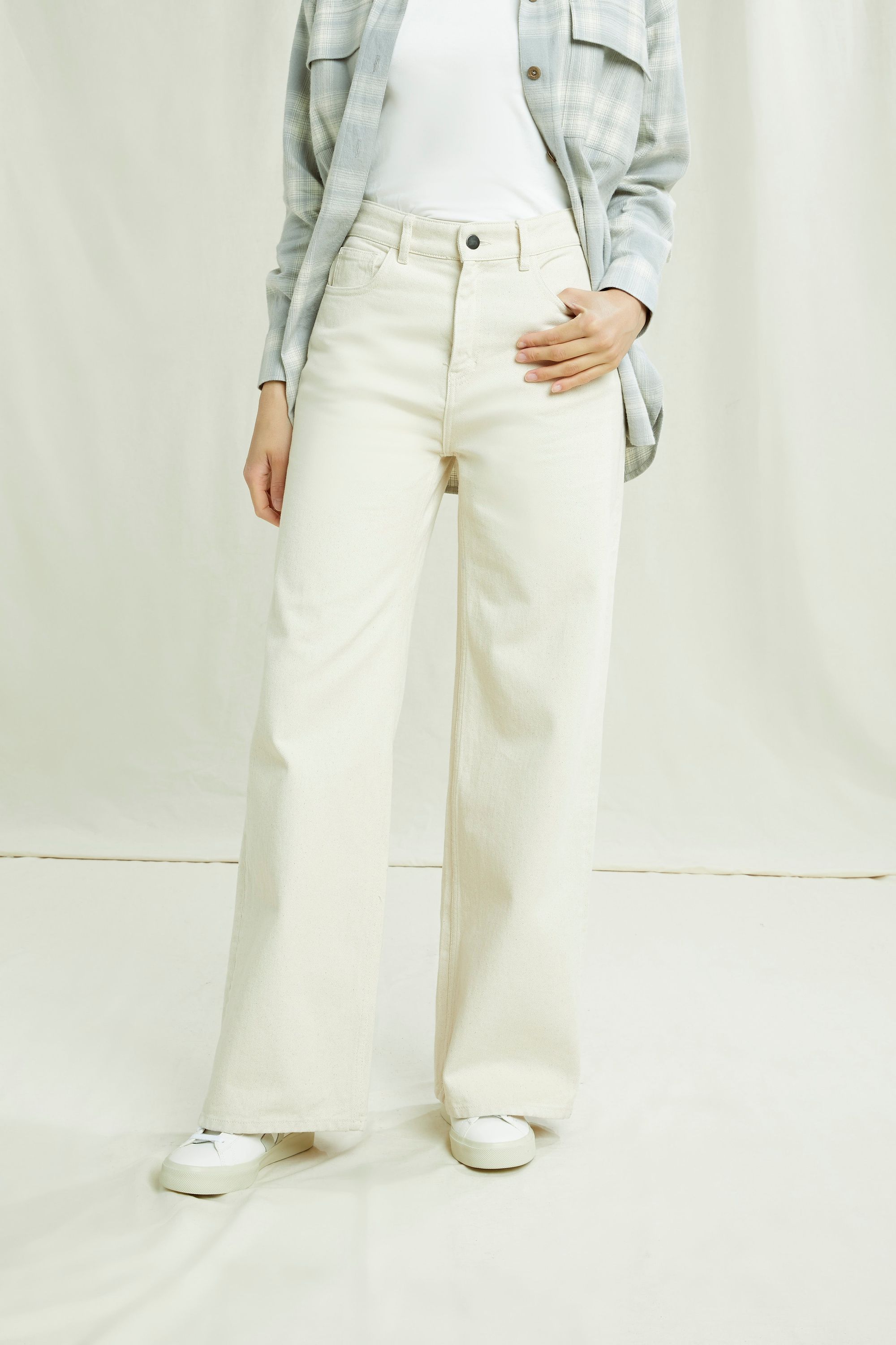 Pantalon ample crème en coton bio - flora, People Tree, photo 1