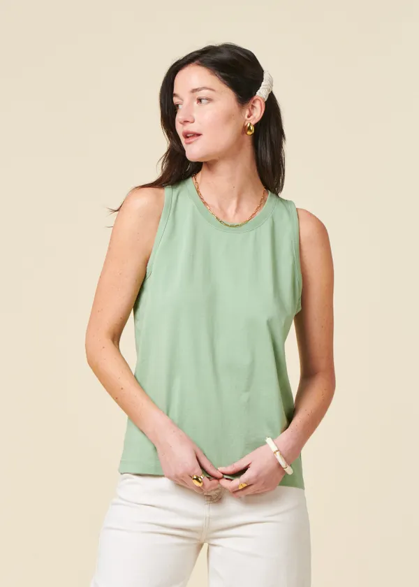 Débardeur en coton bio | vert sauge, WeDressFair