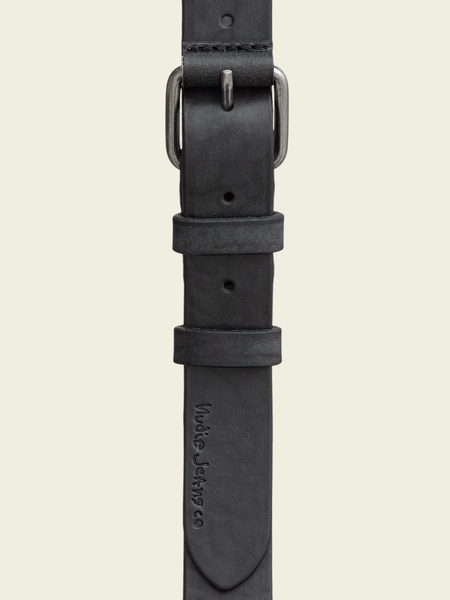 Ceinture en cuir tannage végétal | noir "dwayne" - Nudie Jeans