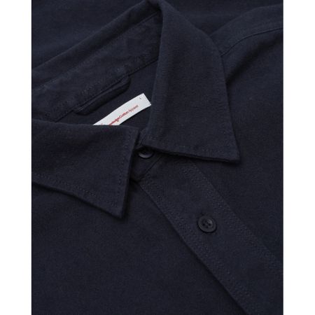 Surchemise manches longues marine effet moleskine en coton bio, Knowledge Cotton Apparel, photo 4