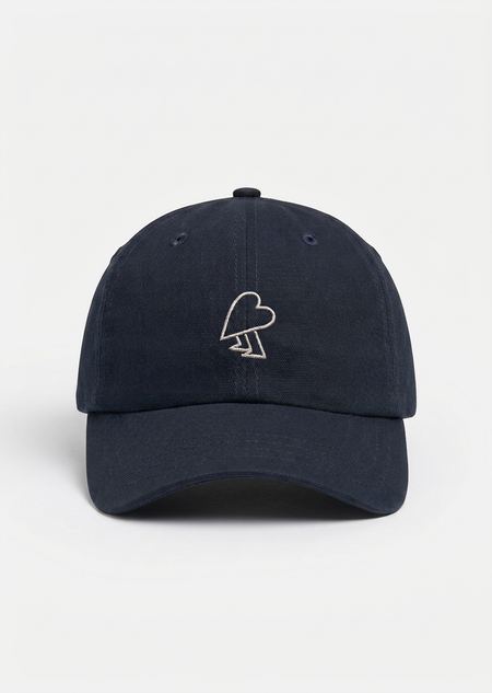 Casquette brodée en coton bio | bleu "midnight heart cap - midnight"