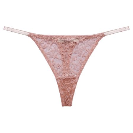 String rose dentelle en matières recyclées - amyup string rose