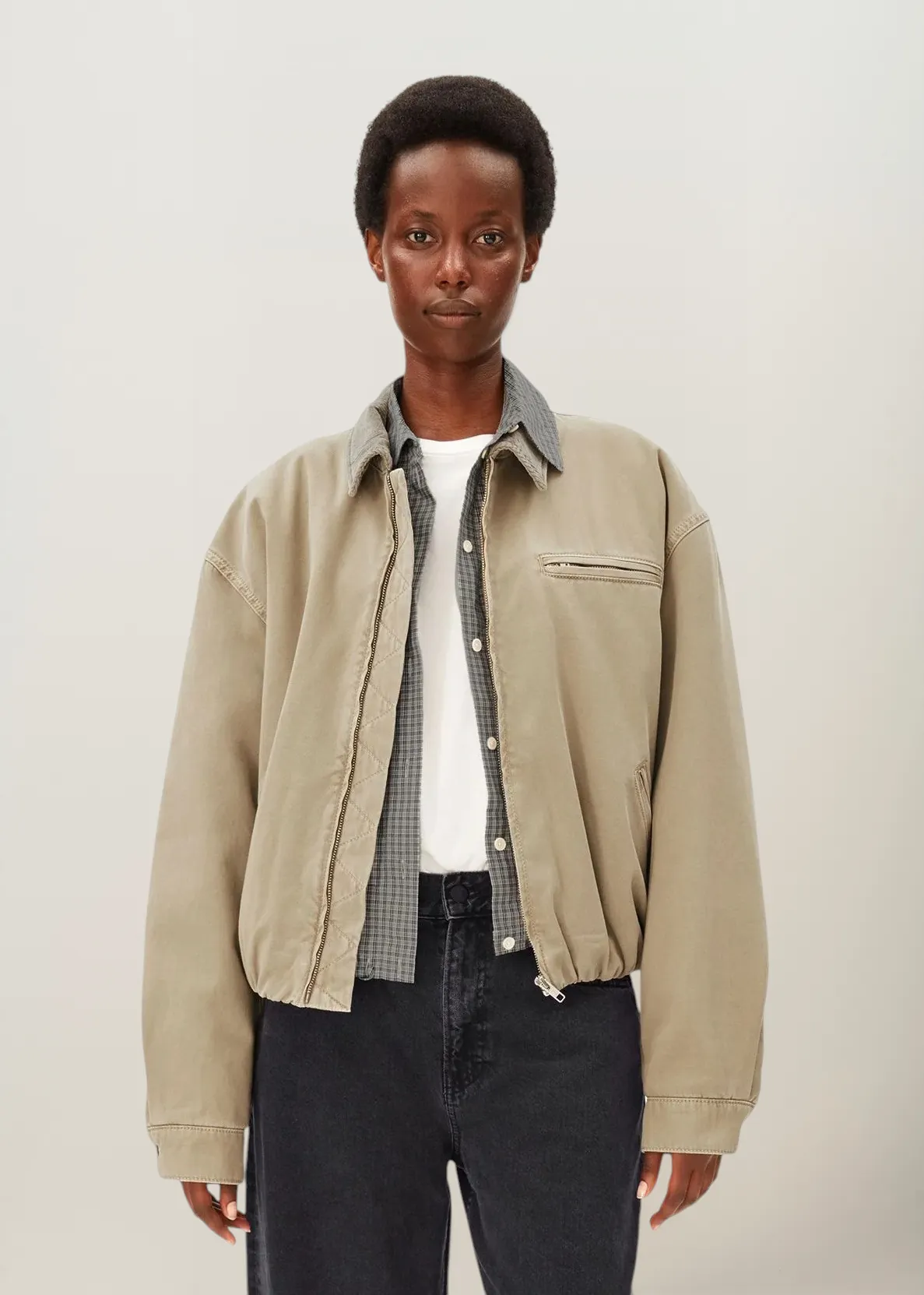 Veste en coton bio | vert "Padded cotton iconic å jacket - light sage", Armedangels, photo 1
