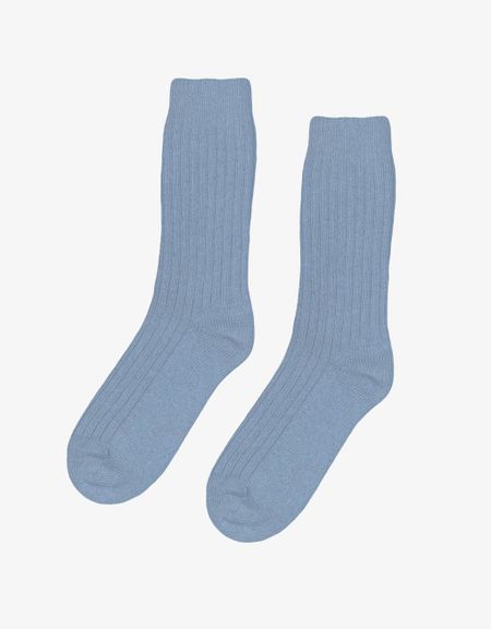 Chaussettes en laine mérinos recyclée | bleu clair "stone blue"