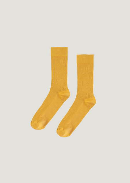 Chaussettes hautes  en coton bio | jaune "burned yellow" - Colorful Standard