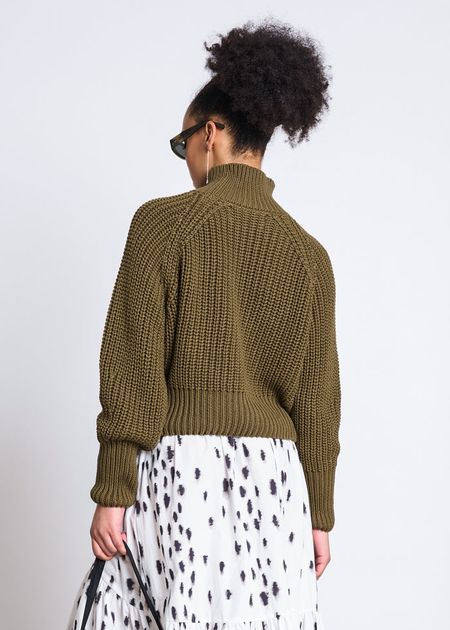 Pull maille en coton bio | vert "Ola - woody-olive", Jan'n June, photo 2