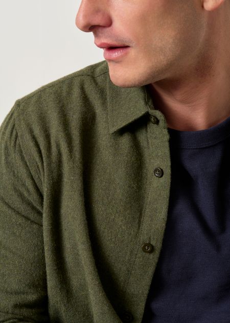 Chemise flanelle en coton bio | vert "dune regular flannel shirt - forrest night" - Knowledge Cotton Apparel
