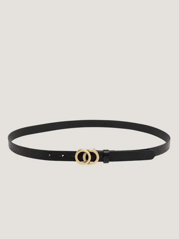Ceinture en cuir certifié à tannage végétal | noir "Ring gürtel - black", Lanius