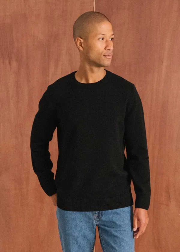 Pull en laine mérinos recyclée | noir, WeDressFair