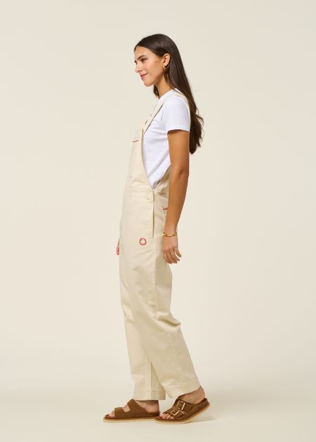 Salopette en coton bio | écru "pannacota luz jumpsuit"