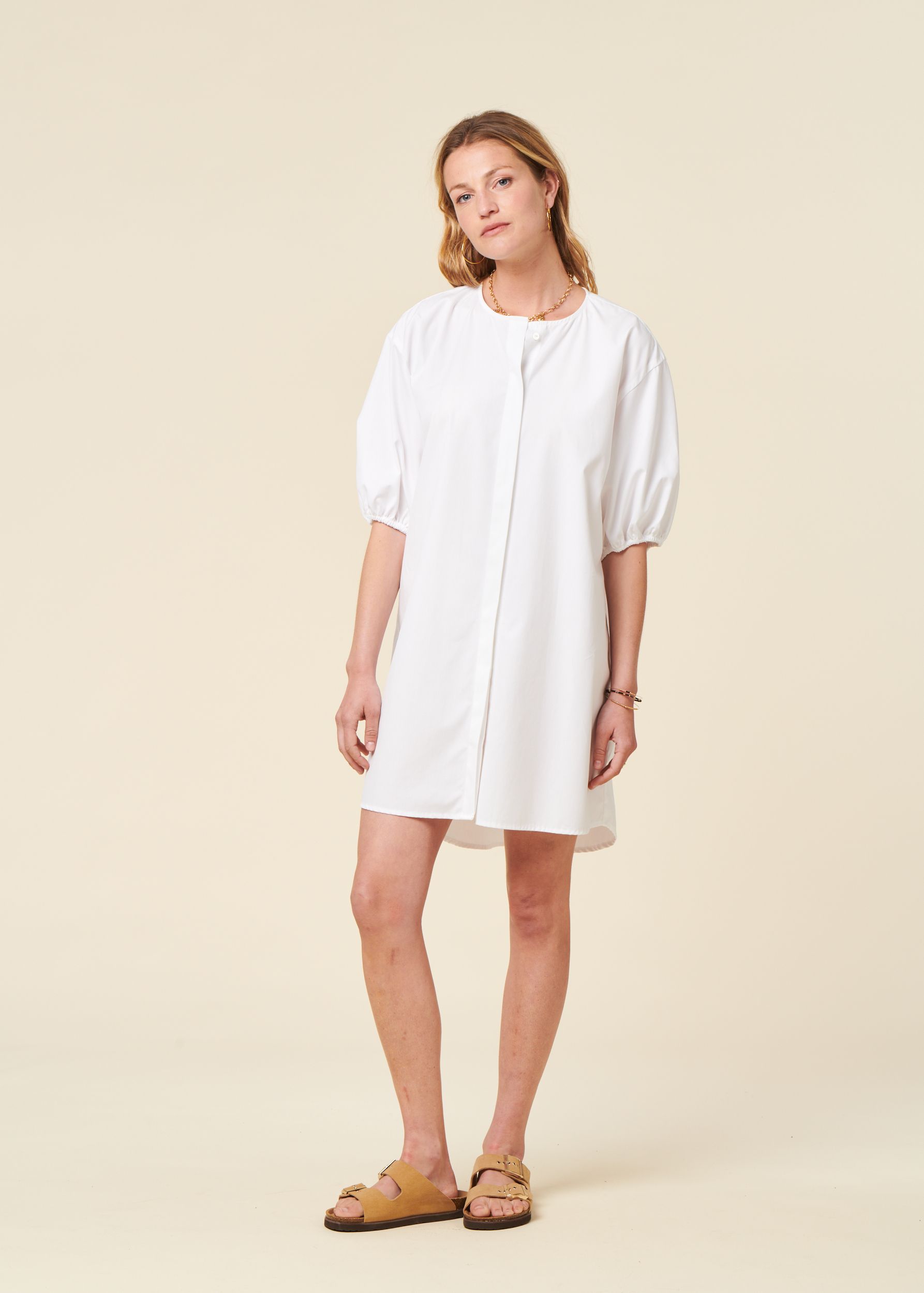 Robe chemise en coton bio | blanc "malala", Bonjour Demain, photo 4