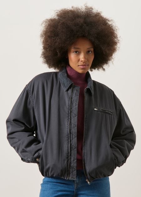 Veste en coton bio | gris foncé "Padded cotton iconic å jacket | dark steel"