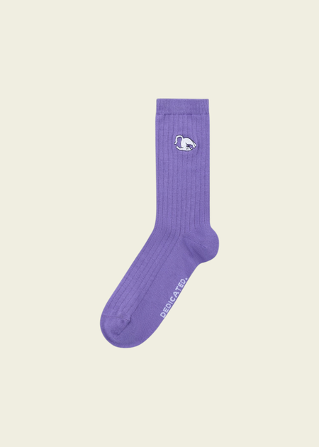 Chaussettes en coton bio | violet "rib socks knivsta plow pose paisley purple"