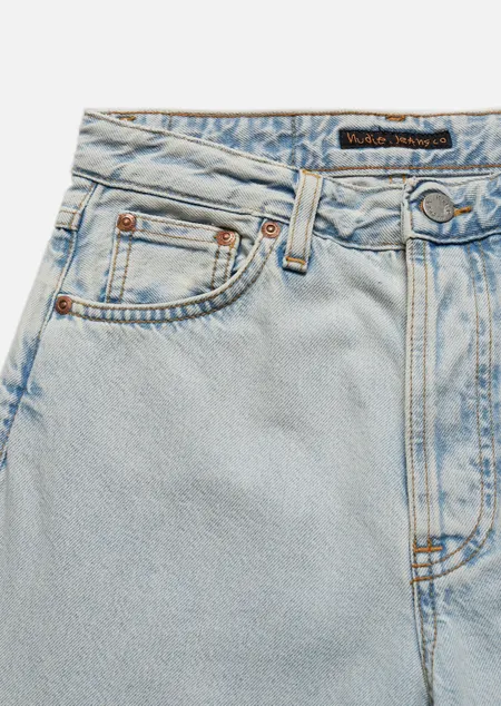 Jean mom bleu délavé en coton bio - breezy britt touch of blue, Nudie Jeans, photo 3