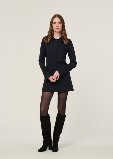 Robe made in france en matière upcyclée | bleu "sixtine"