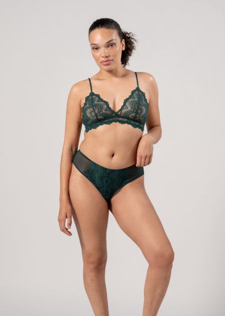 Slip aus Bio-Baumwolle | Grün "lace cheeky - pine", Understatement, Foto 6