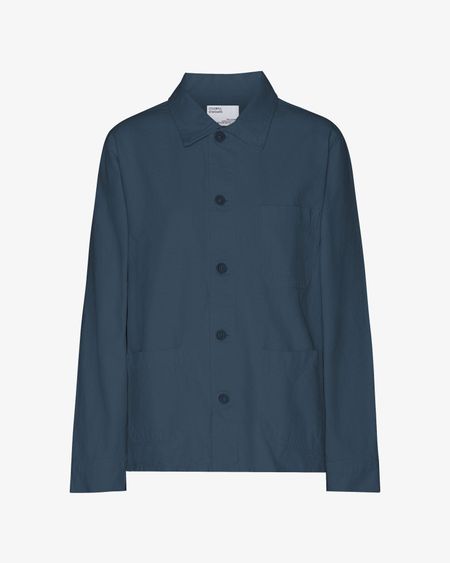 Veste en coton biologique | bleu "organic workwear jacket - petrol blue"