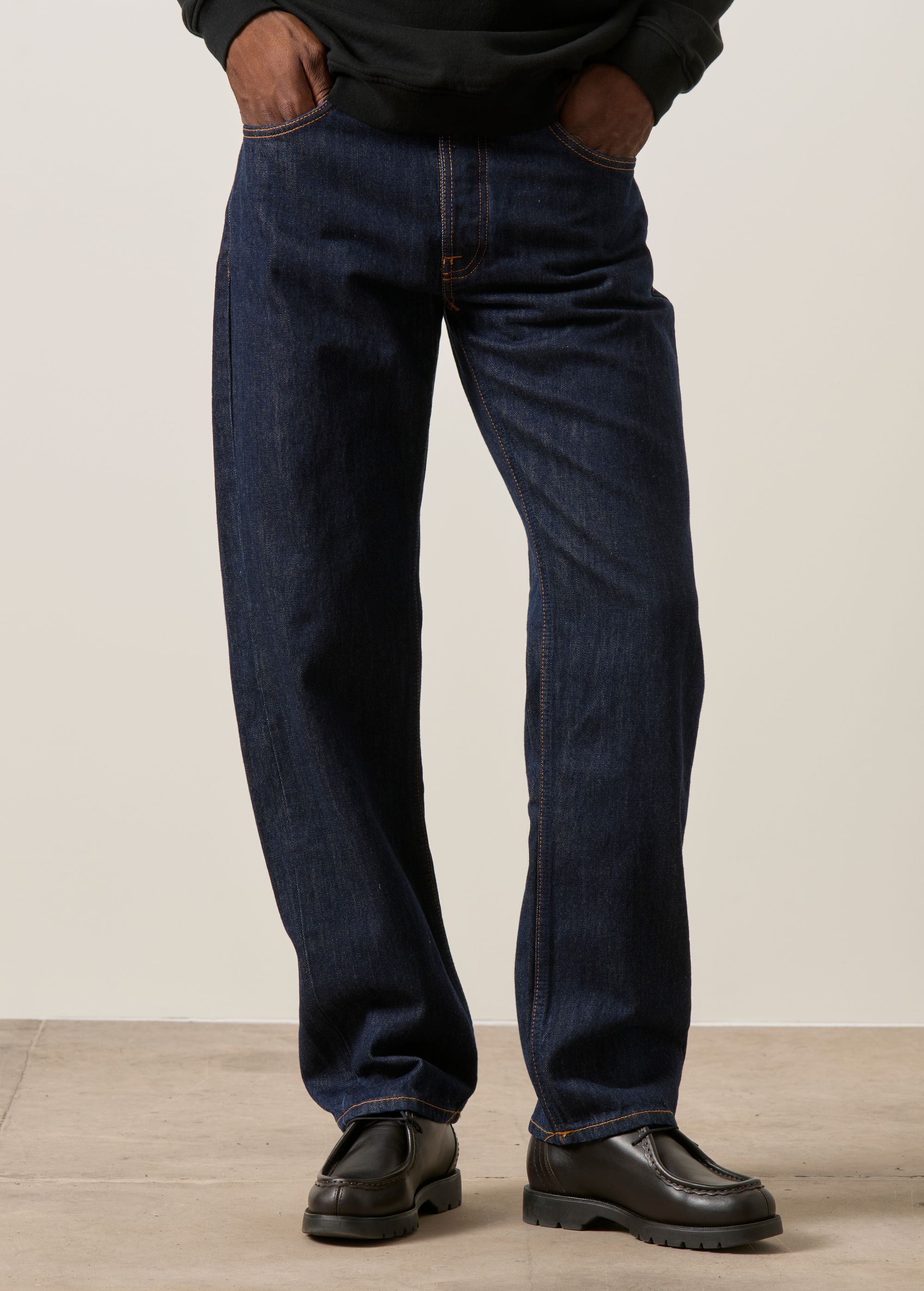 Jean droit large en coton bio  brut "rad rufus blue one wash", Nudie Jeans, photo 2