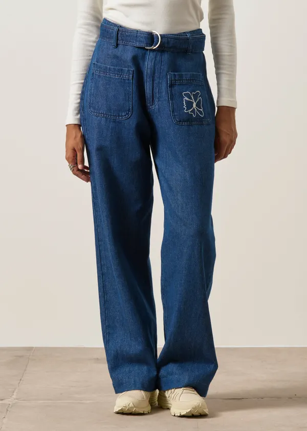 Pantalon large denim en coton bio |  "enraciné", Graine