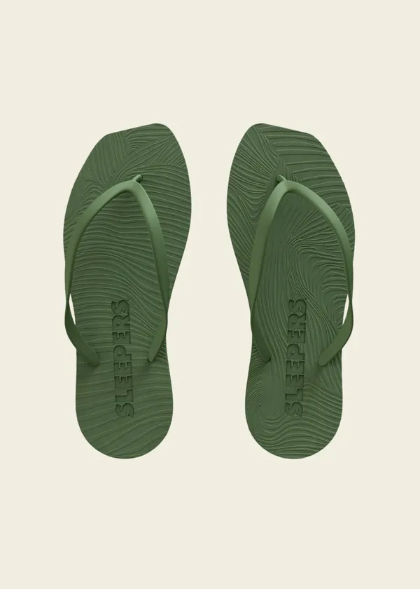 Tongs en caoutchouc naturel | vert "Tapered green", Sleepers