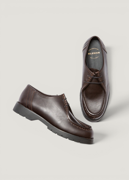 Derbies made in france en cuir certifié | marron "padror marron noir", Kleman, photo 3