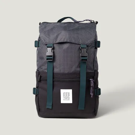 Sac à dos 20L en nylon recyclée | noir et gris "Rover pack classic 20l - black / grid", Topo Designs