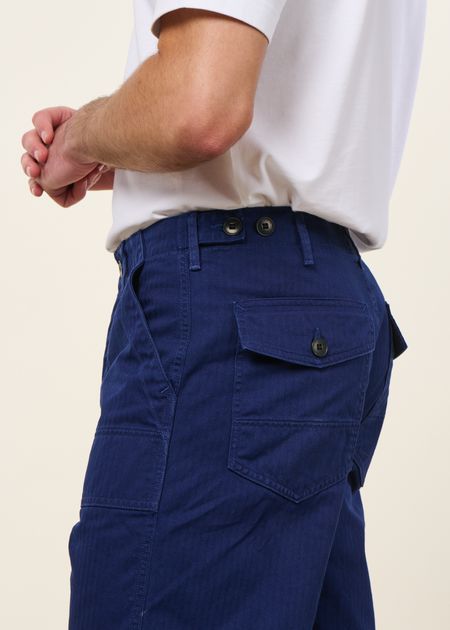 Pantalon large en coton bio | bleu "tuff tony pants deep blue", Nudie Jeans, photo 4