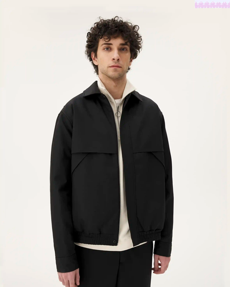 Blouson en coton bio | noir "nevada - padded black"