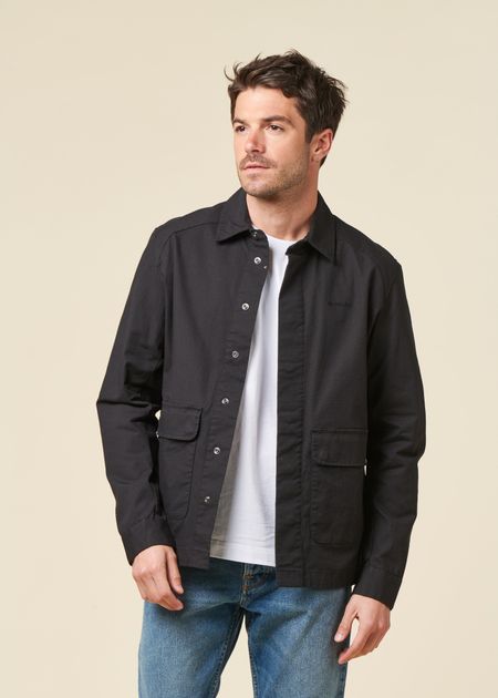 Veste ripstop en coton biologique | noir "rip-stop overshirt black jet"