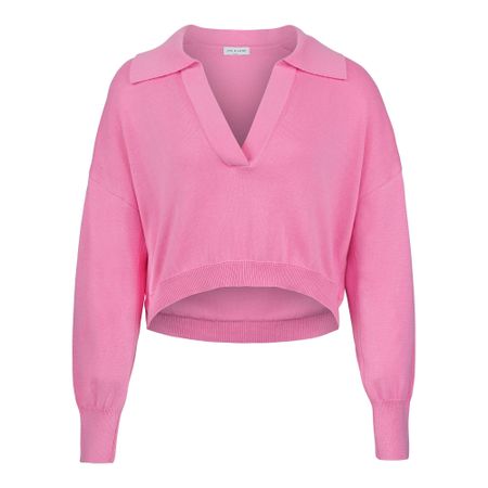 Pull col v court rose en coton bio - almada raspberry, Jan'n June, photo 2