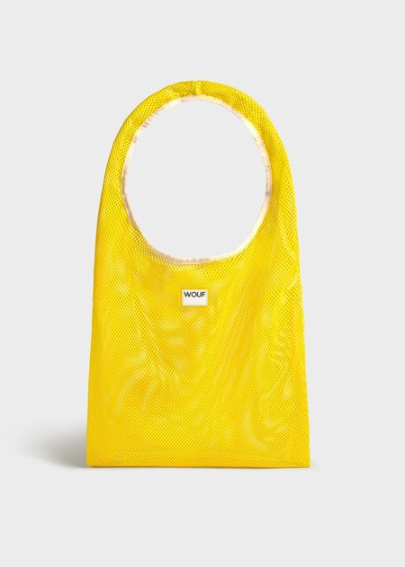 Sac cabas en matière recyclée | jaune "ray t-shirt bag" - Wouf