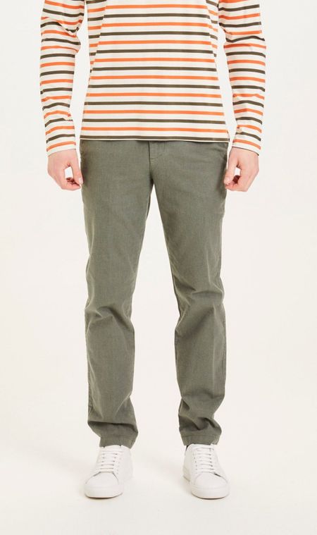 Chino droit vert en flanelle de coton bio - chuck forrest night