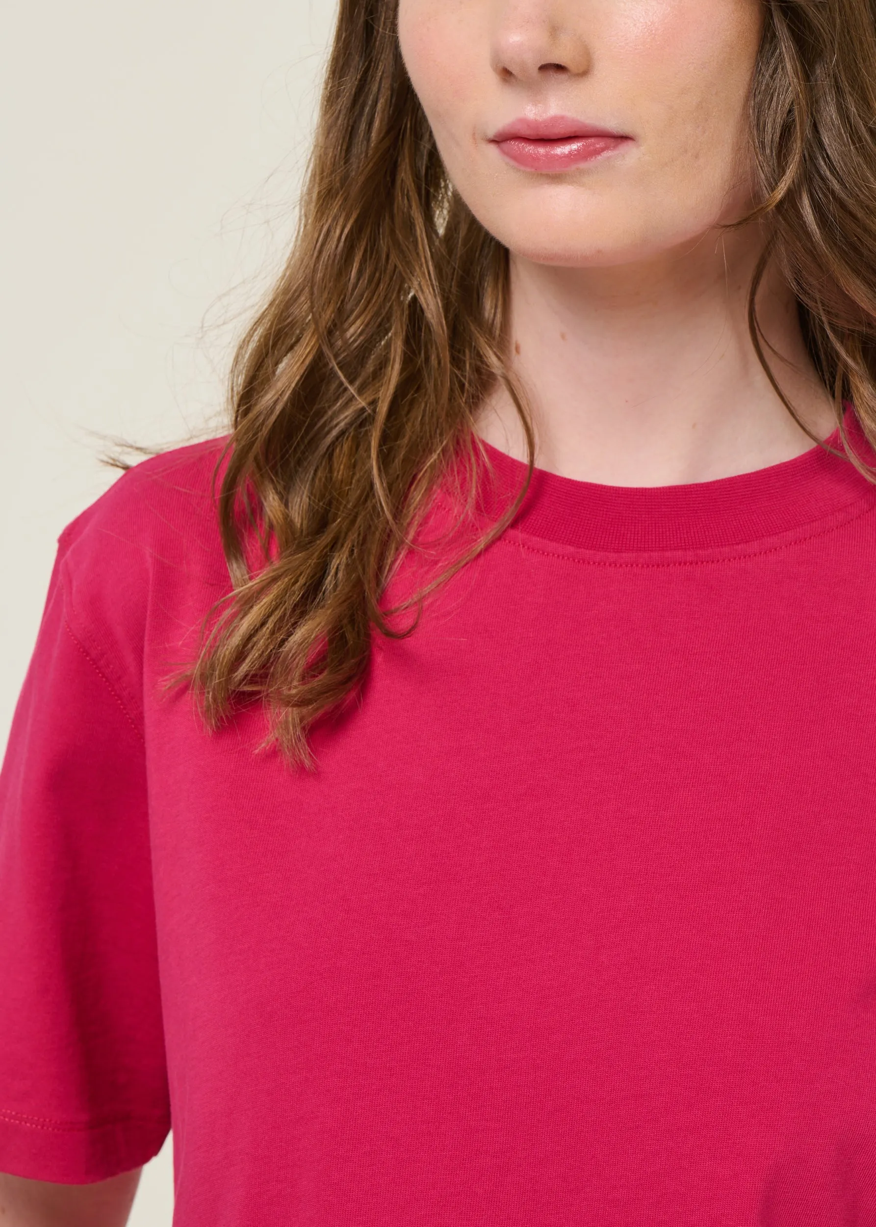 T-shirt boxy en coton bio | fuchsia, WeDressFair, photo 2