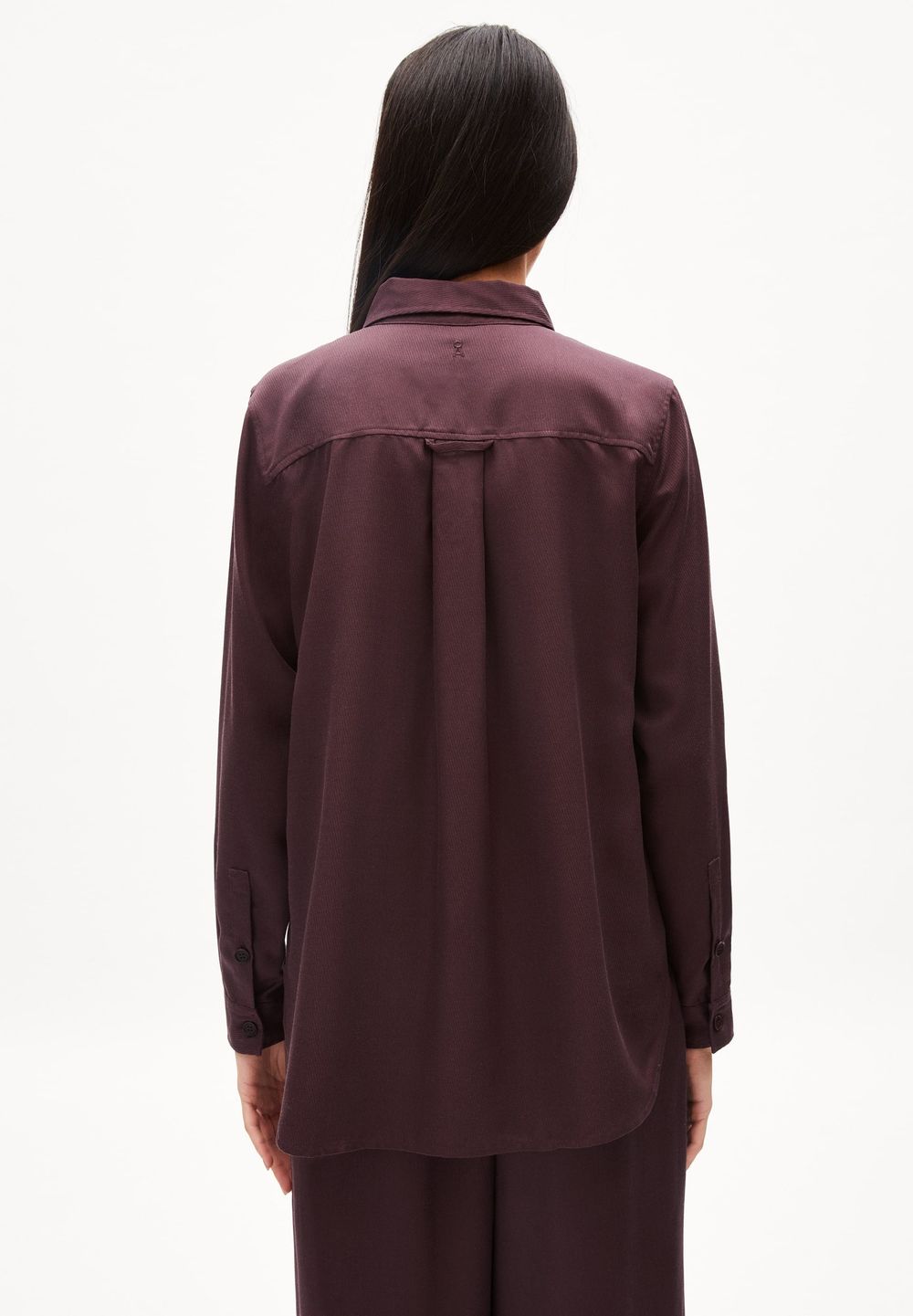 Chemise fluide prune en tencel - aannis fudge femme - Armedangels